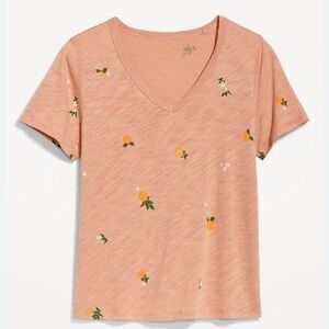 Old Navy EveryWear Printed Slub-Knit T-Shirt Heathered Orange. Sz XL